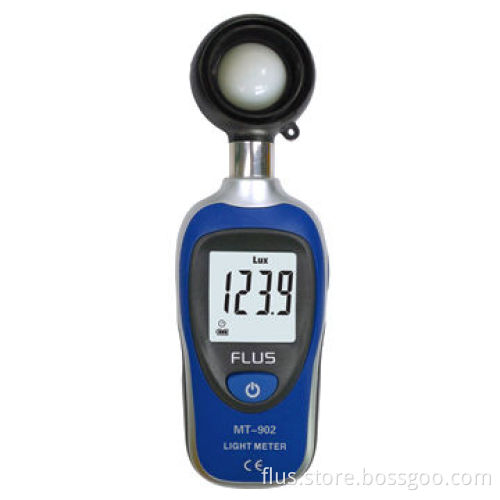 Mini lux meter, 0 to 200K lux, peak capturing, max/min/data recording